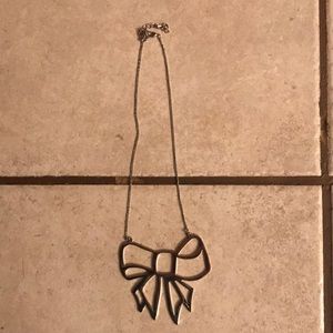 Silver bow necklace !!!